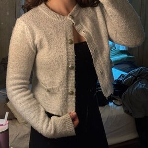 Cozy grey Button-Up Cardigan American Eagle